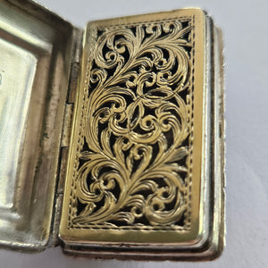 Georgian 1824 Sterling Silver Vinaigrette Box by Thomas Shaw Antique