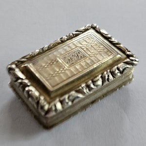 Georgian 1824 Sterling Silver Vinaigrette Box by Thomas Shaw Antique