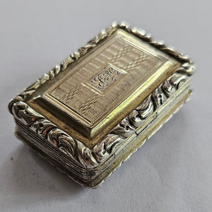 Georgian 1824 Sterling Silver Vinaigrette Box by Thomas Shaw Antique