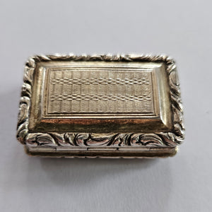 Georgian 1824 Sterling Silver Vinaigrette Box by Thomas Shaw Antique