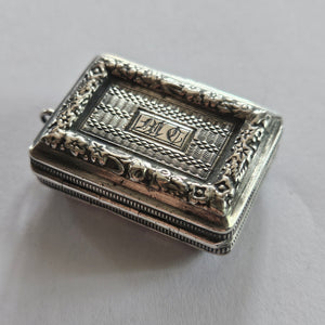 Regency 1825 Sterling Silver Vinaigrette Box by Ledsum & Vale Antique