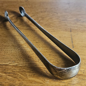Brightcut Sterling Silver Sugar Nips or Tongs with a Heraldic Animal Crest Antique Georgian