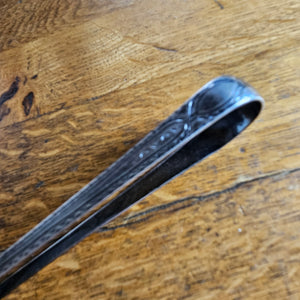 Brightcut Sterling Silver Sugar Nips or Tongs with a Heraldic Animal Crest Antique Georgian