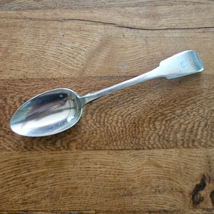 Irish Britannia Silver Serving Spoon by James Brady Antique Georgian