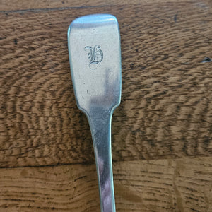 Irish Britannia Silver Serving Spoon by James Brady Antique Georgian