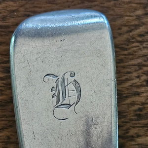 Irish Britannia Silver Serving Spoon by James Brady Antique Georgian