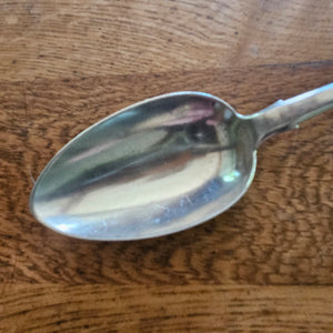 Irish Britannia Silver Serving Spoon by James Brady Antique Georgian