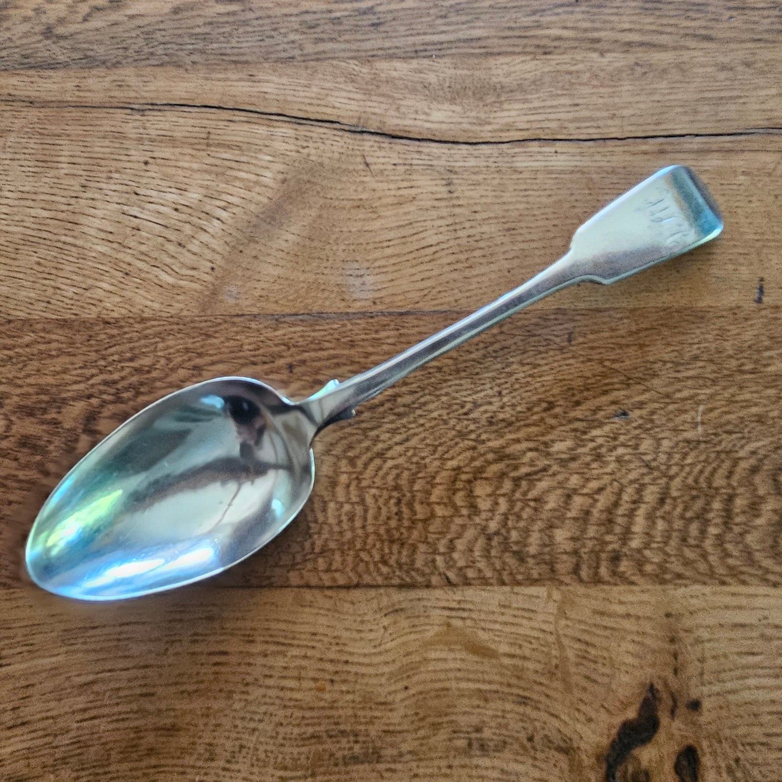 Irish Dublin Britannia Silver Serving Spoon Antique Victorian 1846