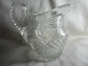 Irish Lead Crystal Pineapple Sliced Glass Half Water / Whisky Jug Antique Georgian c1800