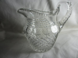 Irish Lead Crystal Pineapple Sliced Glass Half Water / Whisky Jug Antique Georgian c1800