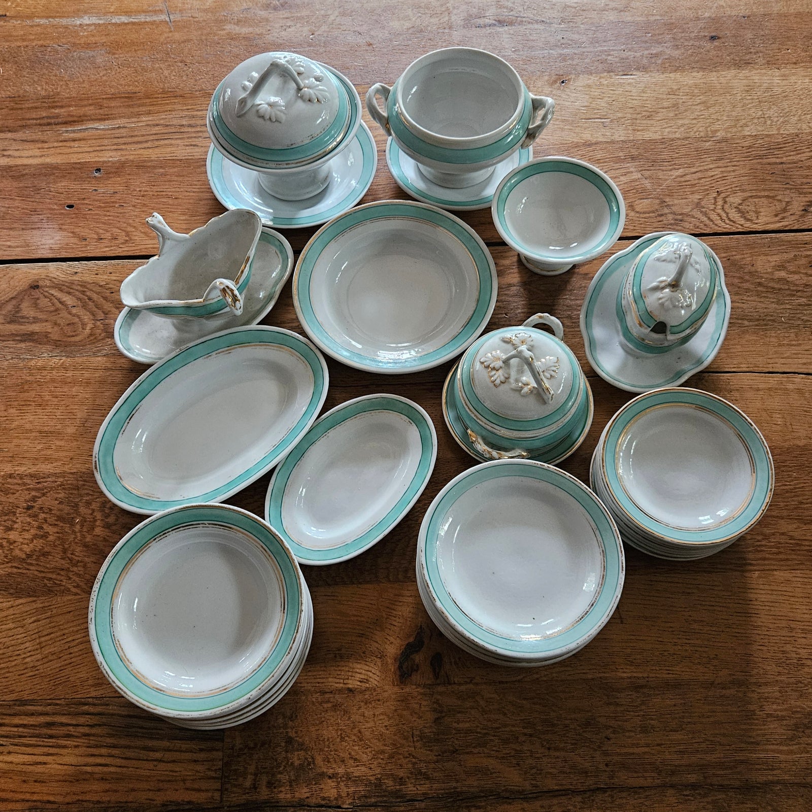 40 Piece Ironstone China Child's Diner Service Antique Victorian c1840