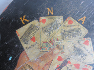 L.R. Knapp & Co. Heart and Cards Advertising Board Antique Edwardian