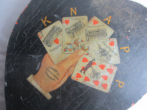 L.R. Knapp & Co. Heart and Cards Advertising Board Antique Edwardian