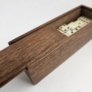 Napoleonic Prisoner of War Style Set of Bone and Mahogany Game Domino Antique Victorian