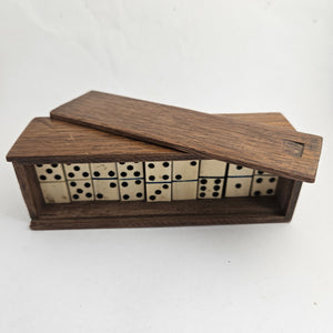 Napoleonic Prisoner of War Style Set of Bone and Mahogany Game Domino Antique Victorian