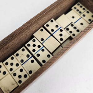 Napoleonic Prisoner of War Style Set of Bone and Mahogany Game Domino Antique Victorian