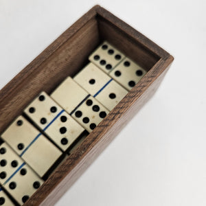 Napoleonic Prisoner of War Style Set of Bone and Mahogany Game Domino Antique Victorian