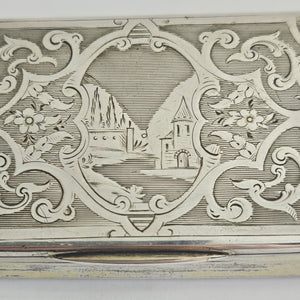 Old Vienna Sterling Silver Snuff Box Antique Georgian