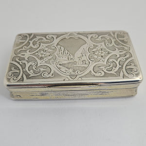 Old Vienna Sterling Silver Snuff Box Antique Georgian
