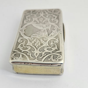 Old Vienna Sterling Silver Snuff Box Antique Georgian