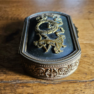 Palais Royale Metal Trinket Box Antique Victorian c1890