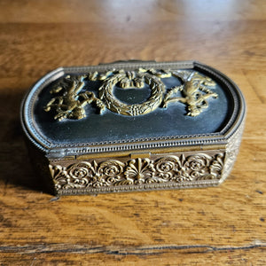 Palais Royale Metal Trinket Box Antique Victorian c1890