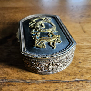 Palais Royale Metal Trinket Box Antique Victorian c1890