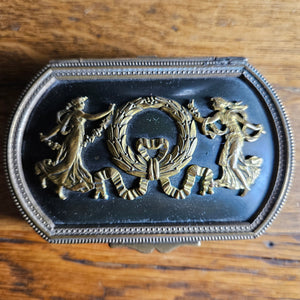 Palais Royale Metal Trinket Box Antique Victorian c1890