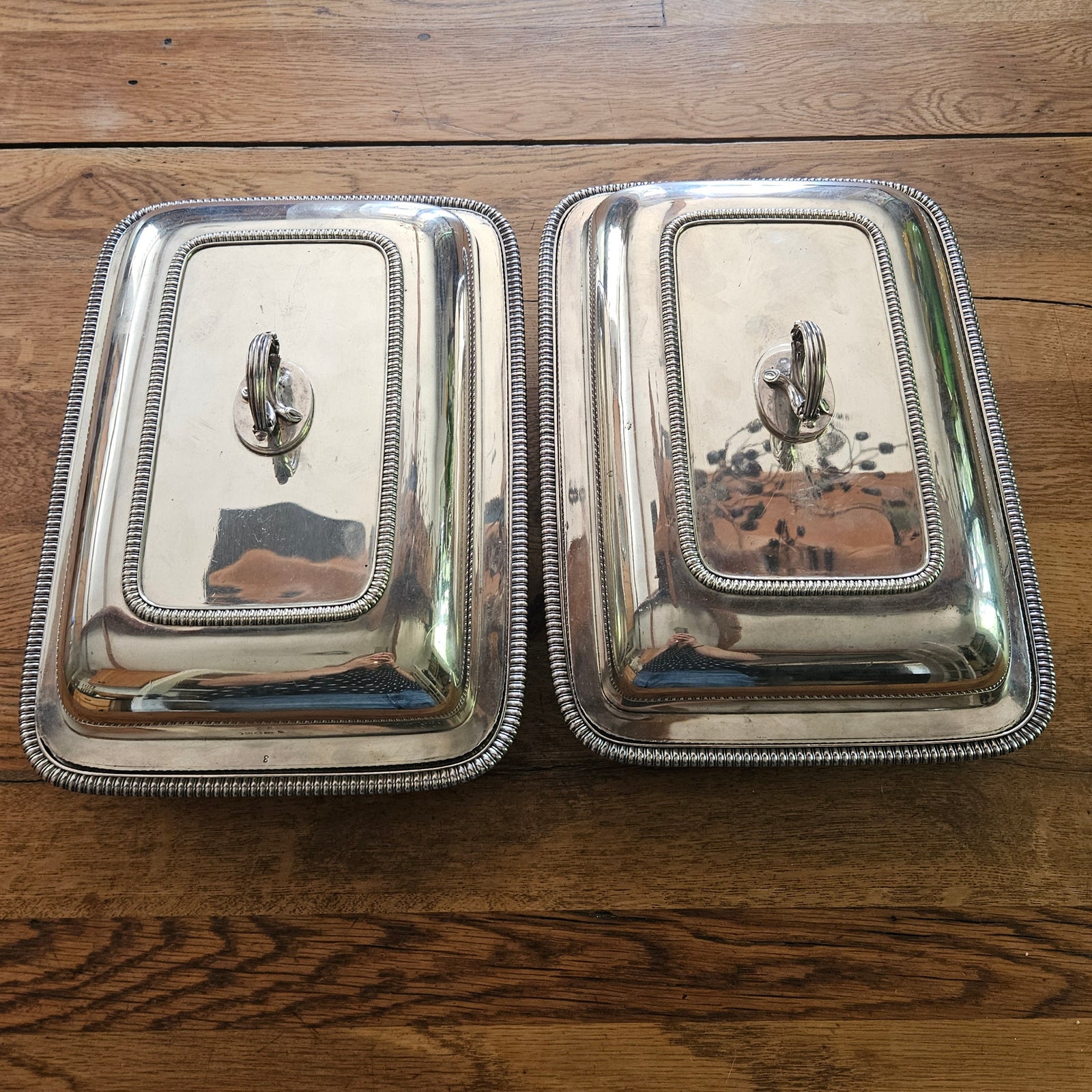 Pair of Paul Storr English Sterling Silver Tureens Tableware Antique Georgian 1803