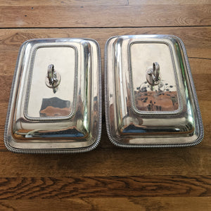 Pair of Paul Storr English Sterling Silver Tureens Tableware Antique Georgian 1803