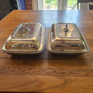 Pair of Paul Storr English Sterling Silver Tureens Tableware Antique Georgian 1803
