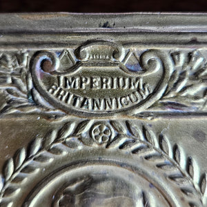 WWI 1914 Queen Mary Christmas Tin Gilded Brass Antique