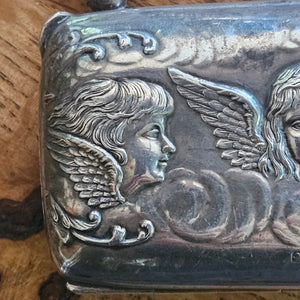Reynold's Cherubs English Sterling Silver Ladies Purse Bag by Henry Matthews Antique Edwardian 1902