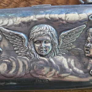 Reynold's Cherubs English Sterling Silver Ladies Purse Bag by Henry Matthews Antique Edwardian 1902