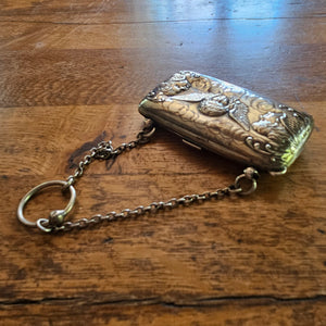 Reynold's Cherubs English Sterling Silver Ladies Purse Bag by Henry Matthews Antique Edwardian 1902
