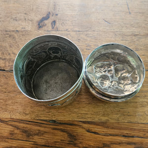 Reynold's Cherubs English Sterling Silver Vanity Pot or Jar by William Comyns & Sons Antique Edwardian