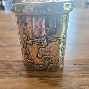 Reynold's Cherubs English Sterling Silver Vanity Pot or Jar by William Comyns & Sons Antique Edwardian