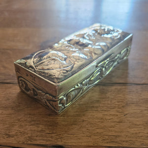 Reynold's Cherubs English Sterling Silver Jewellery Ring Box by William Comyns & Sons Antique Edwardian