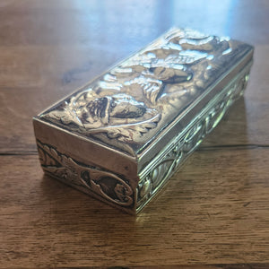 Reynold's Cherubs English Sterling Silver Jewellery Ring Box by William Comyns & Sons Antique Edwardian