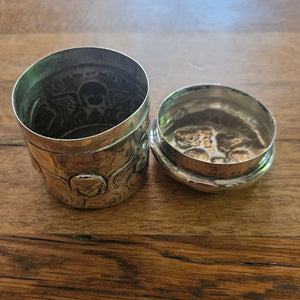 Reynold's Cherubs English Sterling Silver Vanity Pot or Jar by William Comyns & Sons Antique Edwardian