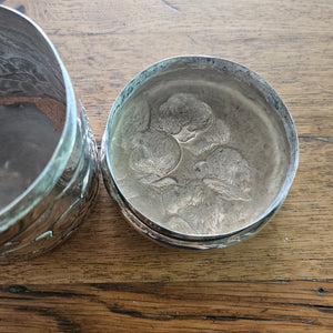 Reynold's Cherubs English Sterling Silver Vanity Pot or Jar by William Comyns & Sons Antique Edwardian