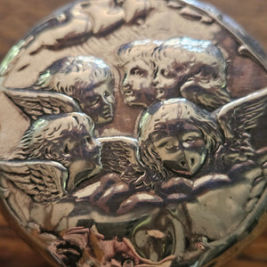 Reynold's Cherubs English Sterling Silver Vanity Pot or Jar by William Comyns & Sons Antique Edwardian