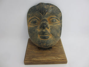 Antique Roman Bronze Face Sculpture