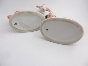 Pair of Samson of Paris Ceramic Sheep Figures Antique Georgian c1900