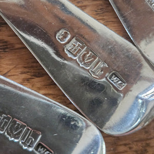 Set of 6 Scottish Sterling Silver Serving Spoons by William Constable Antique Georgian