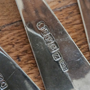 Set of 6 Scottish Sterling Silver Serving Spoons by William Constable Antique Georgian