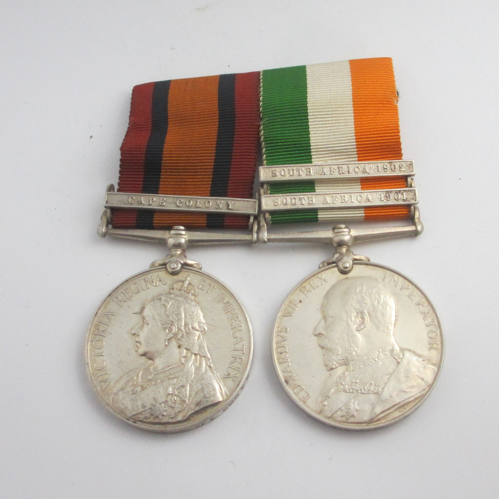 Second Boer War Queen's and King's South Africa Medal to Pte A. Bennett Sterling Silver Antique Victorian