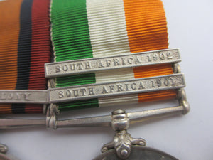 Second Boer War Queen's and King's South Africa Medal to Pte A. Bennett Sterling Silver Antique Victorian