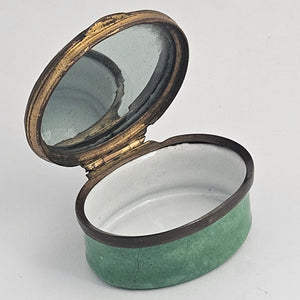 "A Token of Regard" Motto Bilston Enamel Patch Box Antique Georgian c1820