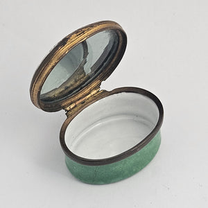 "A Token of Regard" Motto Bilston Enamel Patch Box Antique Georgian c1820